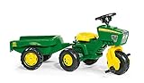 Rolly John Deere Trio Trac with Electronic Steering Wheel & Trailer